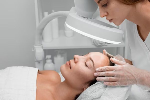 femme au salon de beauté pour un traitement du visage. Best Aesthetic Clinics