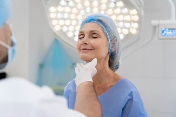 close up doctor checking smiley patient