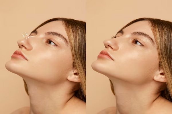  woman getting ready for nose job surgery