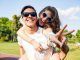 Portrait of cute couple having fun in the park