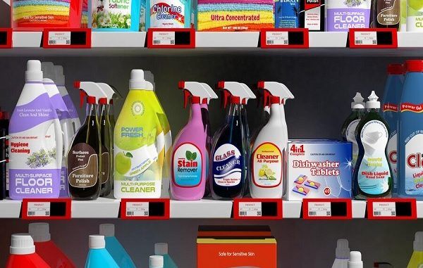 Various 3D household products on the supermarket shelf. Top 3 best places to find cleaning supplies in Mexico City