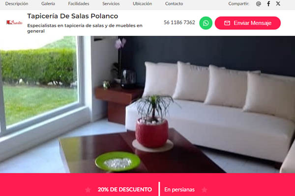 Tapicería de salas Polanco page