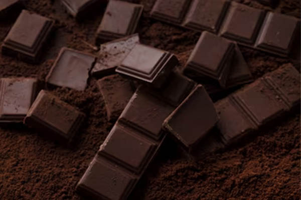 Chocolate covered tiles chocolate powder